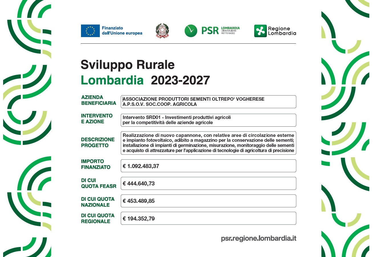 Nuovo capannone realizzato con il sostegno di Regione Lombardia